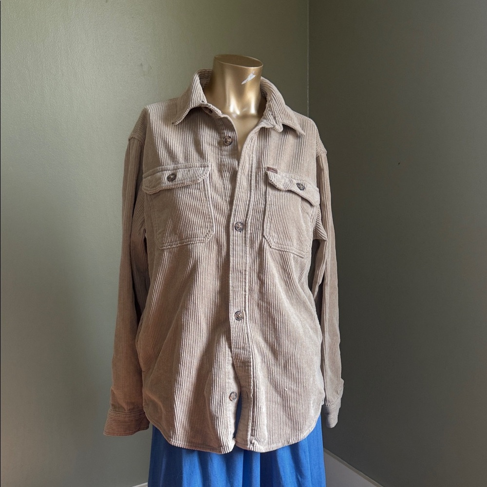 Buffalo David Bitton Men's Beige Corduroy Shirt Jacket